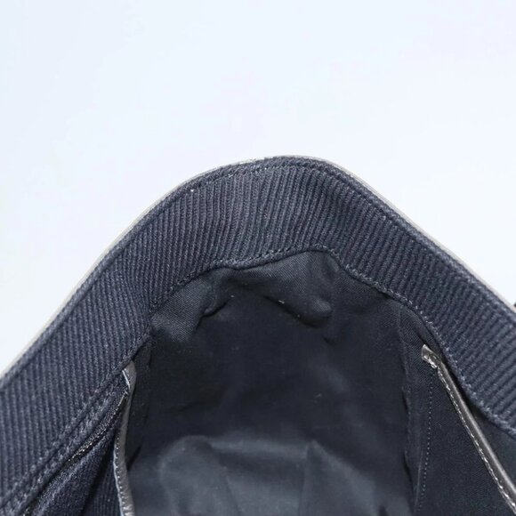 BURBERRY Blue Label Hand Bag Canvas Black Silver Auth - Picture 12 of 16